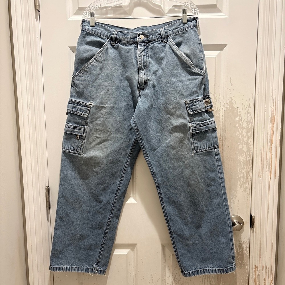 Vintage Y2K Wrangler Workwear Baggy‎ Cargo Jeans 34x28